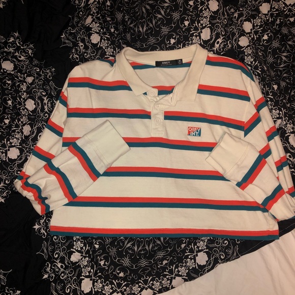 Obey Striped Button-Up Long-Sleeve 🏖 - Picture 2 of 3